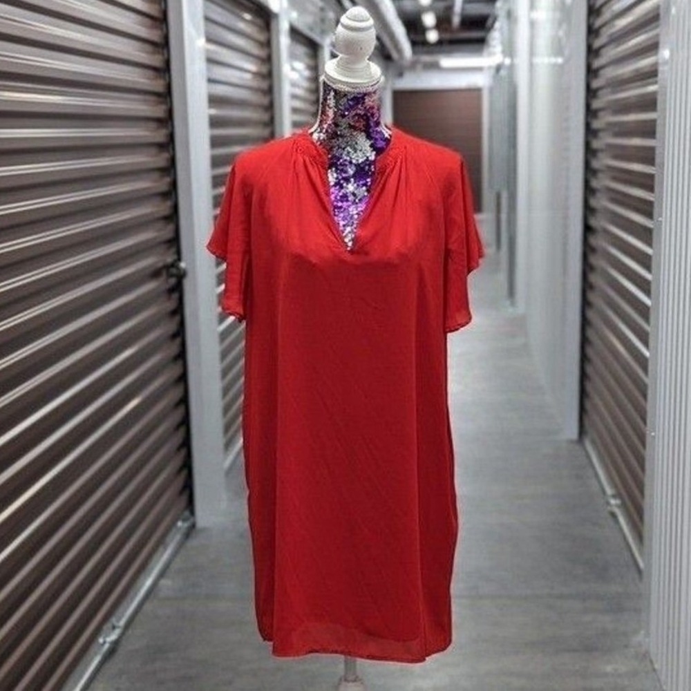 Y2K Quiet‎ Luxury Minimalist Red Shift Mini Dress Resortcore Gap Size M